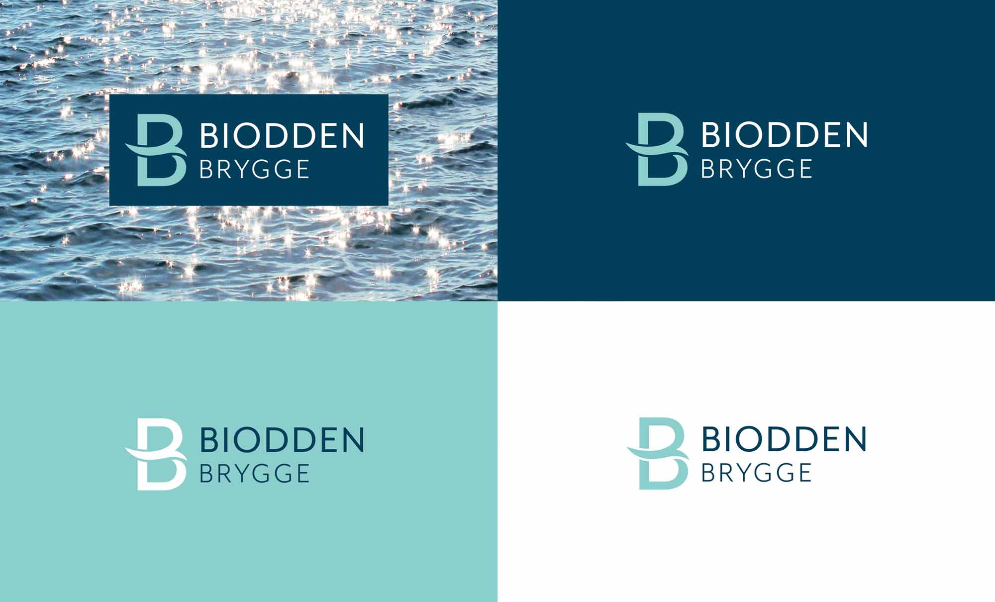 Biodden Brygge logo varianter.